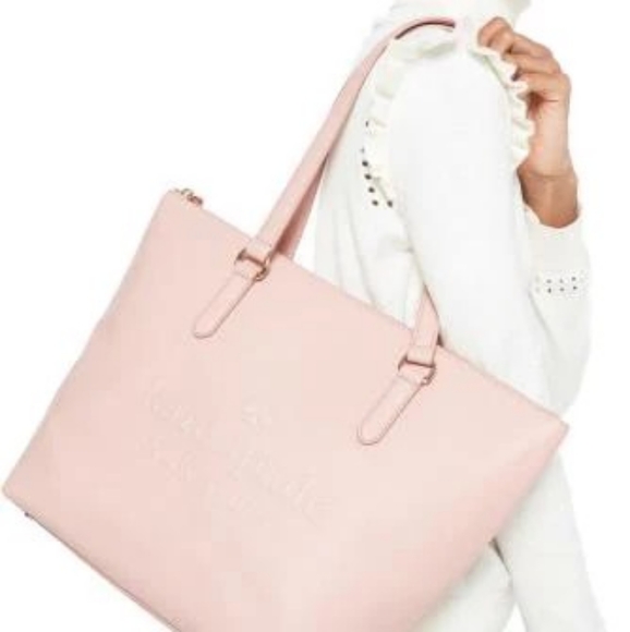 Kate Spade Avenue Logo Penny Pink Pebbled Leather Tote